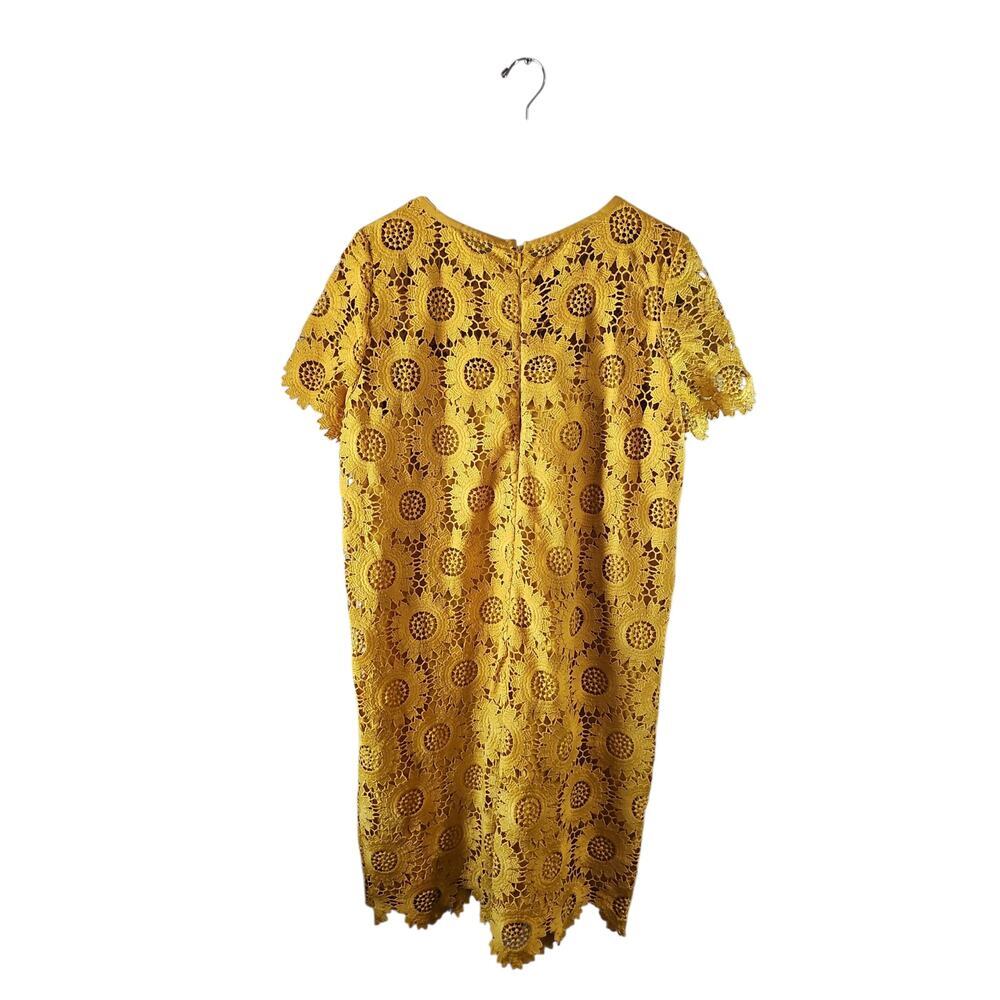Loft yellow sunflower crochet lace dress sz 14 tall new - Picture 4 of 8